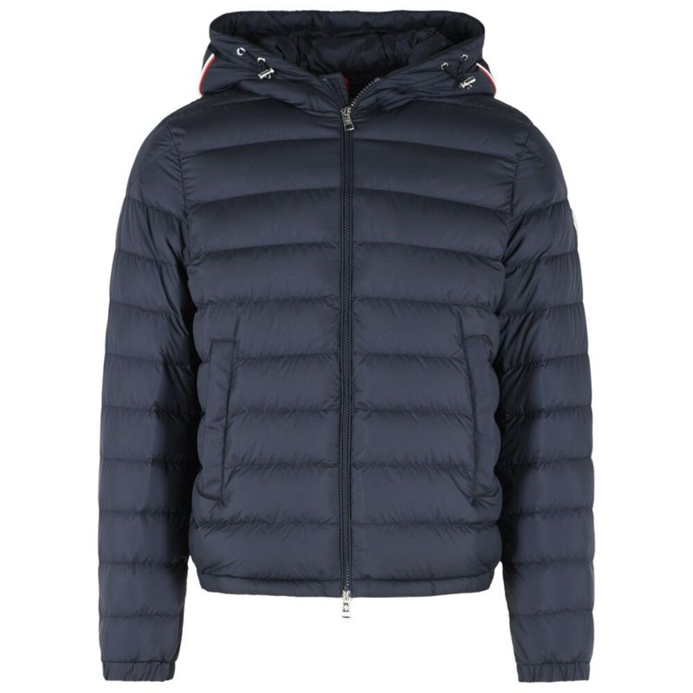 Moncler Navy Blue Polyester Short 'Vermeille' Hooded Down Jacket Men